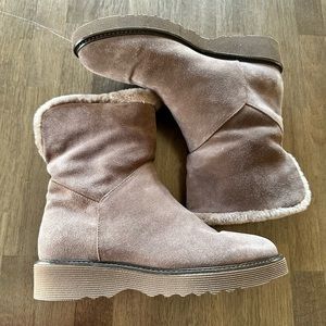 Aquatalia Women's Kimberly Weatherproof Suede & Shearling Winter Booties